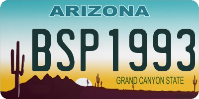 AZ license plate BSP1993