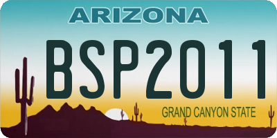 AZ license plate BSP2011
