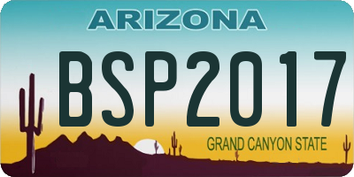 AZ license plate BSP2017