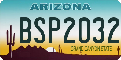 AZ license plate BSP2032