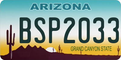 AZ license plate BSP2033