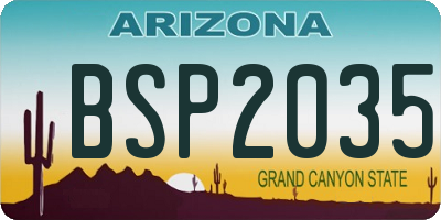 AZ license plate BSP2035