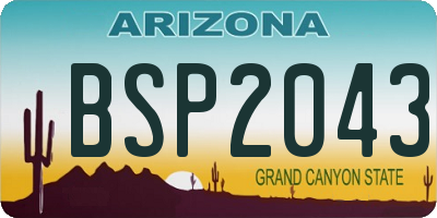 AZ license plate BSP2043