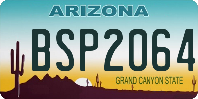AZ license plate BSP2064