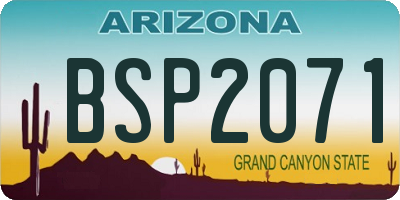 AZ license plate BSP2071