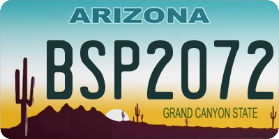 AZ license plate BSP2072