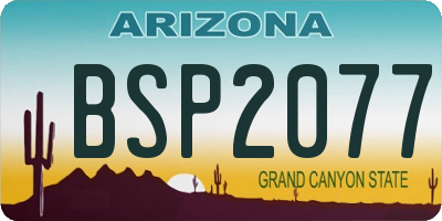 AZ license plate BSP2077