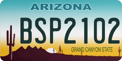 AZ license plate BSP2102