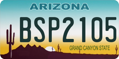 AZ license plate BSP2105