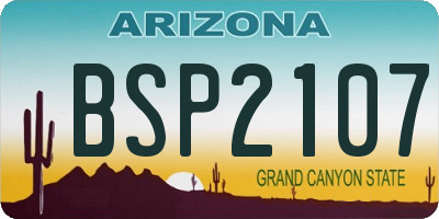 AZ license plate BSP2107
