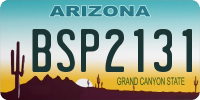 AZ license plate BSP2131