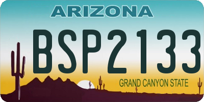 AZ license plate BSP2133