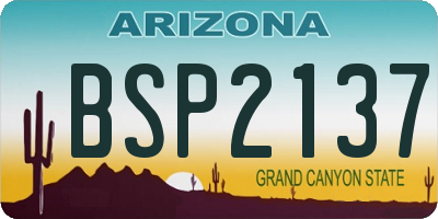 AZ license plate BSP2137