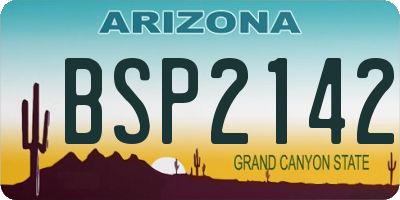 AZ license plate BSP2142