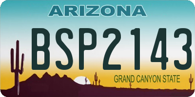 AZ license plate BSP2143