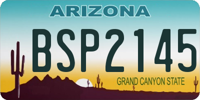 AZ license plate BSP2145