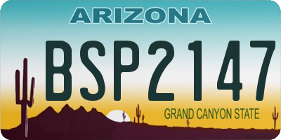AZ license plate BSP2147