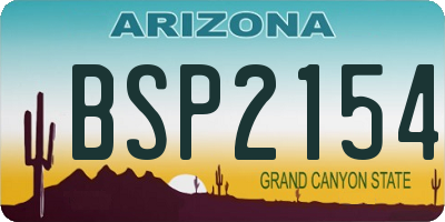 AZ license plate BSP2154