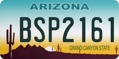 AZ license plate BSP2161