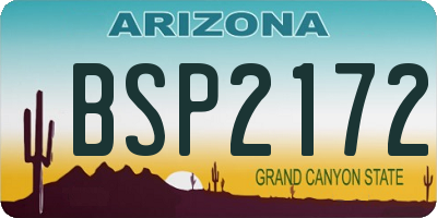 AZ license plate BSP2172