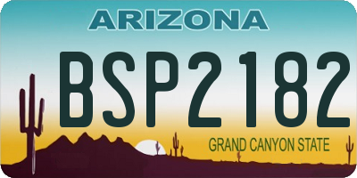 AZ license plate BSP2182