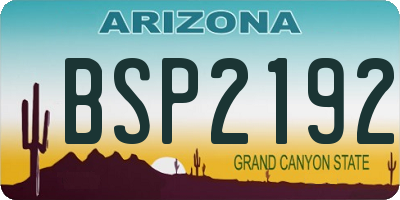 AZ license plate BSP2192