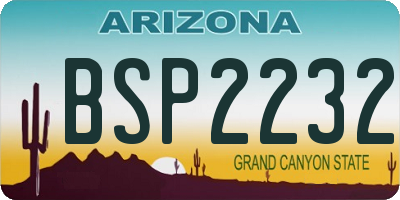 AZ license plate BSP2232