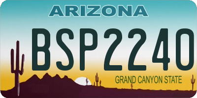 AZ license plate BSP2240