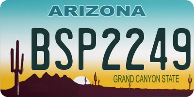 AZ license plate BSP2249