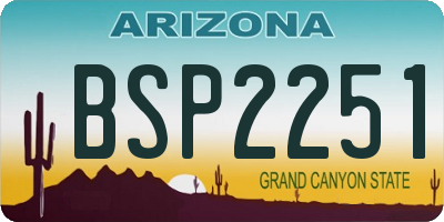 AZ license plate BSP2251