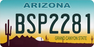 AZ license plate BSP2281