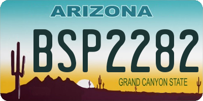 AZ license plate BSP2282