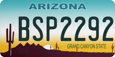 AZ license plate BSP2292