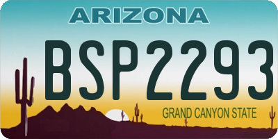 AZ license plate BSP2293