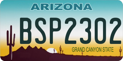 AZ license plate BSP2302