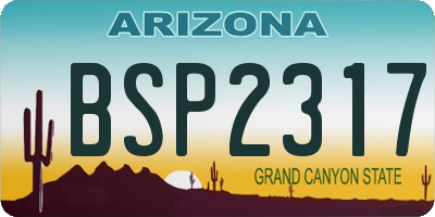 AZ license plate BSP2317