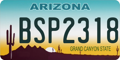 AZ license plate BSP2318