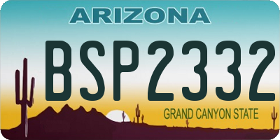 AZ license plate BSP2332