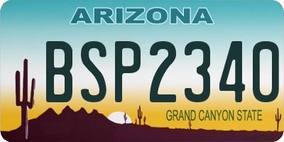 AZ license plate BSP2340