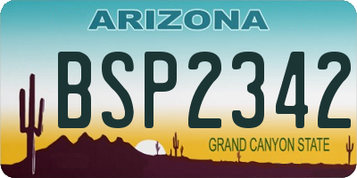 AZ license plate BSP2342
