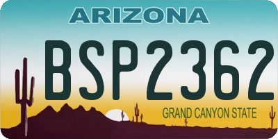 AZ license plate BSP2362
