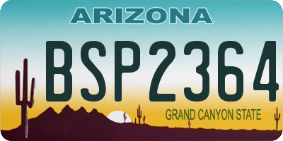 AZ license plate BSP2364