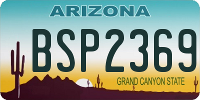 AZ license plate BSP2369