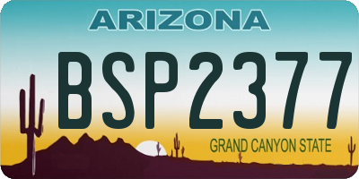 AZ license plate BSP2377