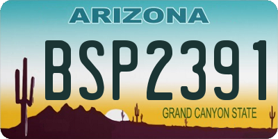 AZ license plate BSP2391