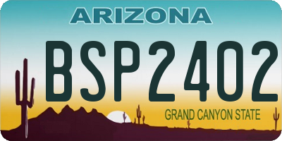 AZ license plate BSP2402