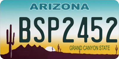 AZ license plate BSP2452