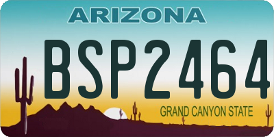 AZ license plate BSP2464