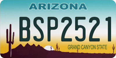 AZ license plate BSP2521