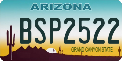 AZ license plate BSP2522